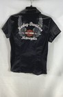 Harley-davidson Womens Embroidered Biker Full Zip Shirt Jacket Sz M