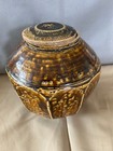 Korean Joseon Dynasty Candy Glaze Octagonal Vase With Lid Antique Ceramics