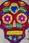 Day Of The Dead Tin Sugar Skull Lg Oranament Mexican Folk Art Handmade Hojalata