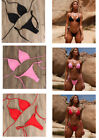 2pcs Set Women Bikini Swimsuit Stretch Bottoms String Beach Brazilian Swimwear