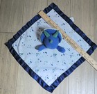 Cloud Island Dinosaur Security Blanket Baby Lovey Navy Blue White Triceratops