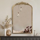  Vintage Mirror  30  X 19  Arched Antique Baroque Wall Mirror  Gold 30 l X 19 w