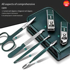 6pcs Nail Clipper Set Stainless Steel Manicure Pedicure Grooming Kit Travel Case