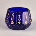 Antique Russian Gilt Cobalt Glass Vase 19thc