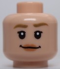 Lego Head Female Dark Tan Eyebrows Nougat Lips Smile Surprised Open Round Mouth