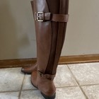 Naturalizer Women   s Leather Knee-high Riding Boots Us 5 Wide Shaft Zip Buckle