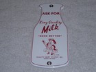 Vintage Ask For King Quality Milk 8  Porcelain Metal Dairy  Gasoline   Oil Sign 