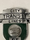 Rare          1930s-40s Vintage City Transit Lines Bus Driver Hat Badge   85 Lqqk