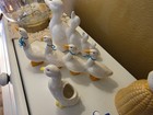 Lot Of Vintage Ceramic Porcelain Ducks   Geese Figurines     White Goose Farmhouse