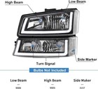 Headlights Clear black With Led Drl Fit Chevy Silverado avalanche 2003-2006