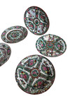 Lot Of 5 Vintage Chinese Famille Rose Medallion Porcelain Plates  8 