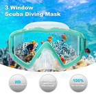 Adult Snorkel Mask Pano 3 Anti-fog Diving Goggles Tempered Glass No Leak Use