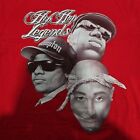 Red Y2k Hip-hop Legends Tupac Biggie Eazy-e Rap T-shirt Size 2xl 3xl  