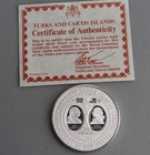 1976 Turks   Caicos Islands 20 Crowns  925 Silver Coin U s  Bicentennial 1 15 Oz