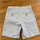 Tbbc Nwt Boys Chino Shorts Size 10 Blue Fish Embroidered Adjustable Waist 