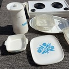 Lot 24vintage Childs Toy Dishes Dishes Corn Flower Plates  Cook Set Corning Ware