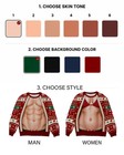 Personalized Ugly Christmas Sweater  Funny Fake Body Shirt  Custom Skin Tone