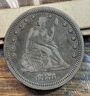 Nicely Done  sbc     Love Token On 1876 Xf Seated Quarter Chrc