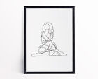 Female Body Art Print Minimalist Female One Line Drawing Poster Framed Options