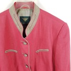 H  Moser Janker Womens Sz 46 Pink Gray Linen Embroidered Trachten Jacket Blazer Jacket