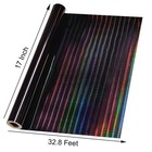 Holographic Gift Wrap Paper black Metallic Stripe christmas Valentine Graduation