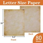 80 Sheets Vintage Paper  8 5  X 11  Letter Size Printer Letter  Brown
