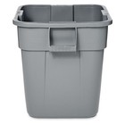 Rubbermaid Commercial Fg352600gray Brute 28 Gal Square Trash Can  Gray  Open