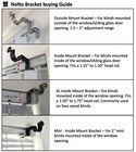 Nono Bracket - No Drill Curtain Rod Bracket Attachment Over Blinds