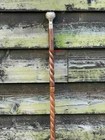 Walking Wooden Stick Cane Antique Design With Working Compass On Top Handle 36  
