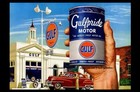 Vintage Gulfpride Motor Oil Photo Advertisement 1940s  Gulf Gas Service Station
