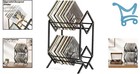 2-tier Vinyl Record Storage Holder Metal Albums Shelf Organizer For Lps Black