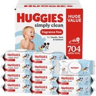 Huggies Simply Clean Unscented Baby Wipes  11 Flip-top Packs  704 Wipes Total 