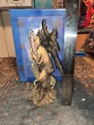 Male Fairy Figurine With Wolf And Staff  faerie  Wings  Cool Statue 