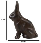 Pack Of 2 Rustic Cast Iron Cottage Bunny Rabbit Hare Sitting Figurines 3 25 h