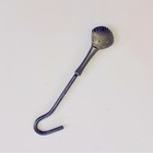 Vtg Brass Cast Iron Fireplace Pull Damper Hook Hanger Shell Oyster Seashell