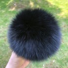 15cm 6  Large Real Raccoon Fur Real Fox Fur  Ball Pompom W Snap Button Hat Cap 
