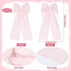 6 Pcs Sweet Tattered Large Pale Pink Bow 14 X 7 Inch Decorative Wrinkled Rag    