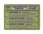 Aceo Puerto Rico Wrestling Invader  1 Carlos Colon Chicky Starr Trading Card