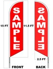 Firewood - Windless Swooper Flag 15  Tall Pole Kit Feather Banner Sign Yb-h