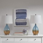 Mid Century Modern Table Lamp Set 2 Blue Orange Crackled Gradient Glass Hues 27 
