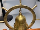  Vintage Brass Nautical Ship Boat Sailor Wheel Bell 9    Tall Gong W wooden Hammer