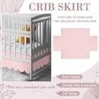 Pink Scalloped Crib Skirt 28 x 52  With 14  Drop Pleated Dust Ruffle With Spl   
