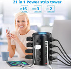 Tower Power Strip Surge Protector With 16 Outlets And 5 Usb Ports  2 Usb-c