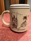 Vintage Hawaii Coffee Mug Stoneware Tiki Islands Hula Flower Kamehameha Boat 80s