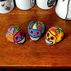 3pcs Ceramic Sugar Skulls Calaveras For Cinco De Mayo Decor Day Of The Dead