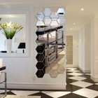 1x Vinyl Removable Hexagon 3d Mirror Wall Decor Sticker Home Room Decal Diy   