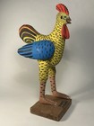 Large Rooster Wood Carving Manuel Jimenez Folk Art Mexico Oaxaca Vintage