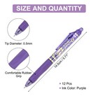 12pcs Erasable Gel Pens  With Comfortable Grip  Purple Ink
