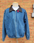 Vintage Bob Morris    Paradise Cove Beach Cafe Malibu Denim Bomber Jacket Size 2xl
