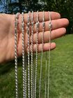 Men s Women s Real Solid 925 Sterling Silver Rope Chain 1 5-5mm 16 -30  Italy